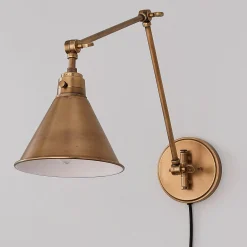 Cyrus Arched Swing Arm Sconce - Metal Shade