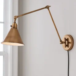 Cyrus Arched Swing Arm Sconce - Metal Shade