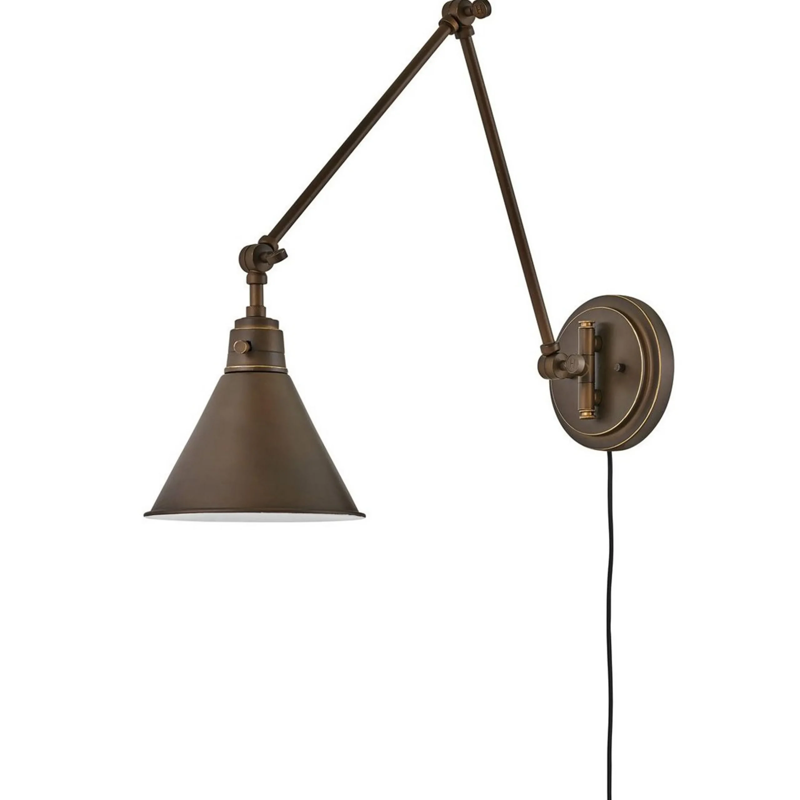 Cyrus Arched Swing Arm Sconce - Metal Shade