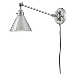 Cyrus Straight Swing Arm Sconce - Metal Shade