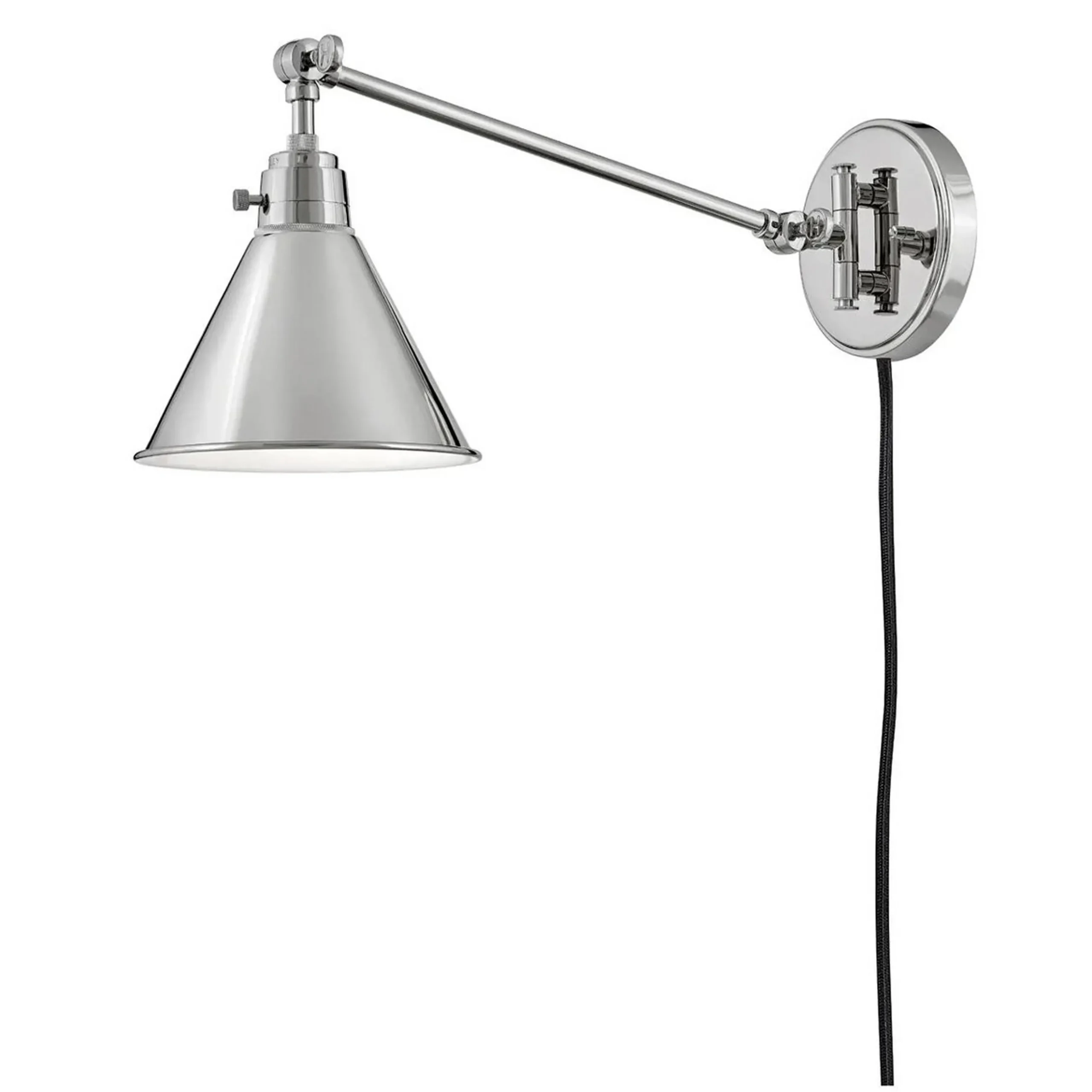 Cyrus Straight Swing Arm Sconce - Metal Shade