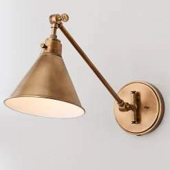 Cyrus Straight Swing Arm Sconce - Metal Shade