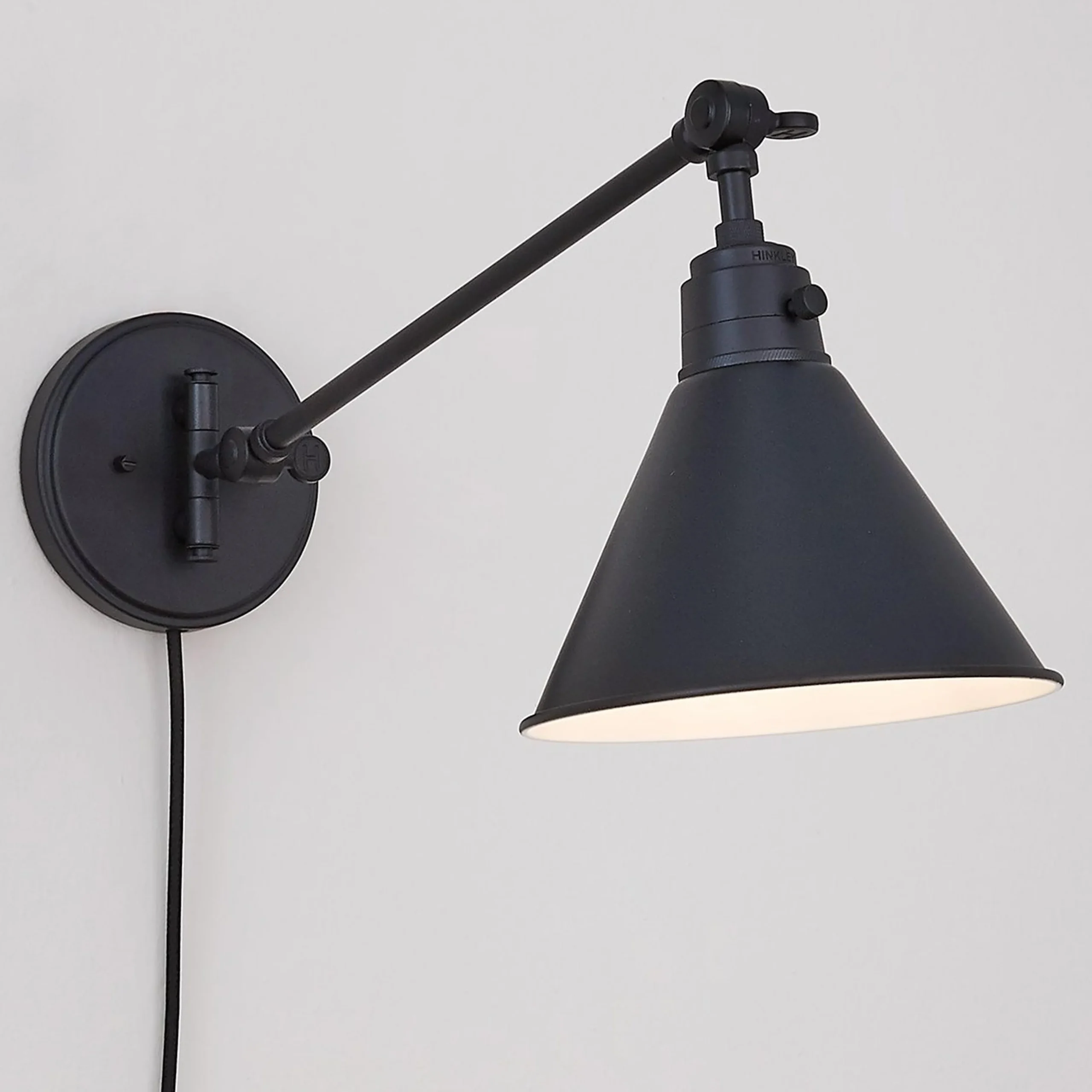 Cyrus Straight Swing Arm Sconce - Metal Shade