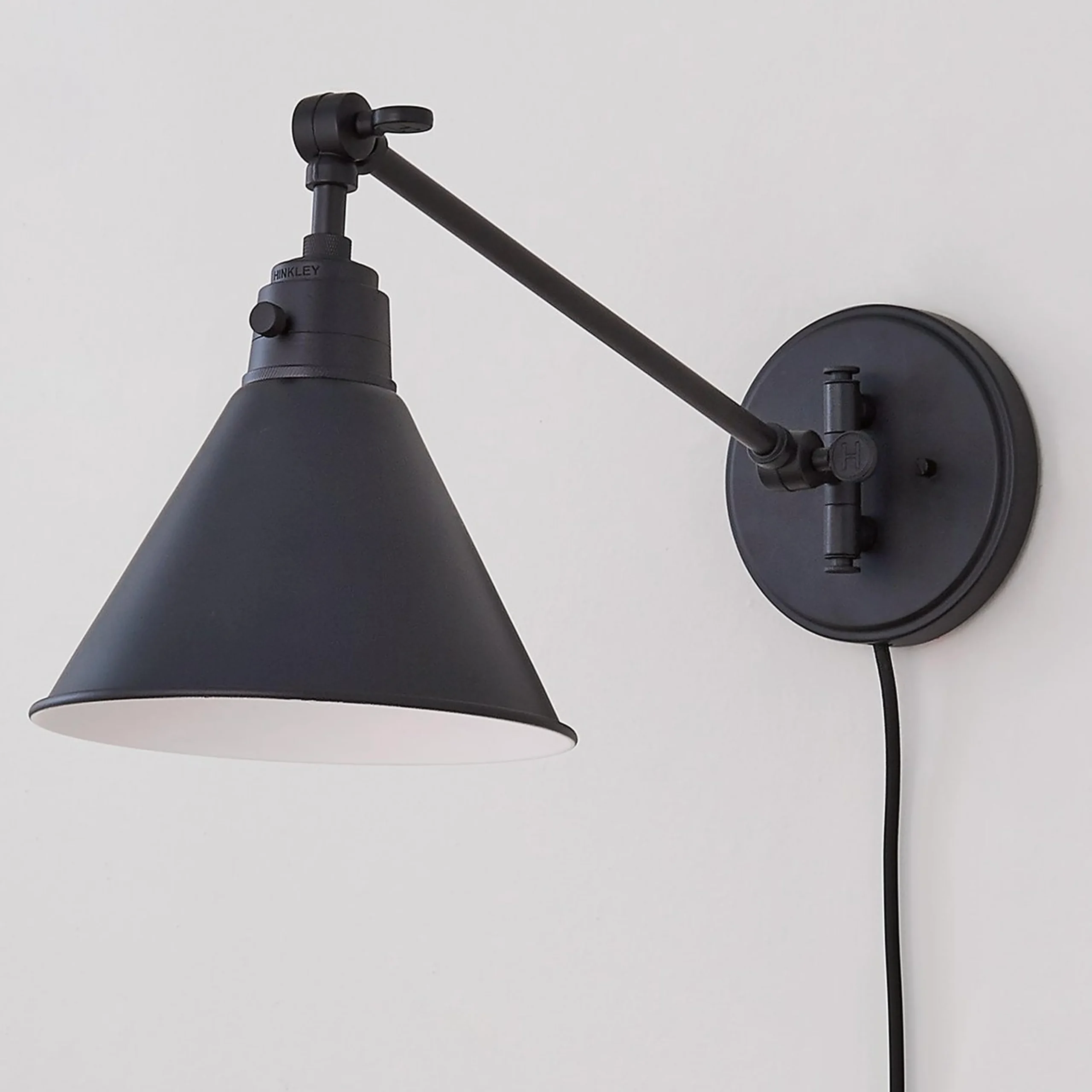Cyrus Straight Swing Arm Sconce - Metal Shade