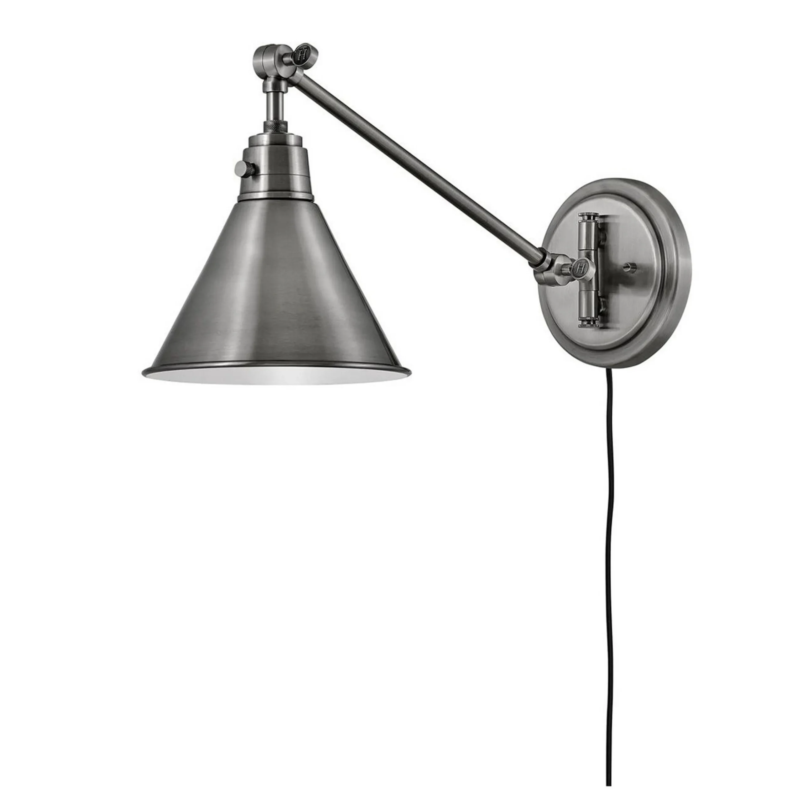 Cyrus Straight Swing Arm Sconce - Metal Shade