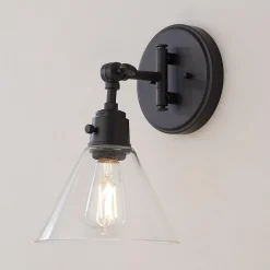 Cyrus Swing Arm Sconce - Glass Shade