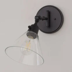 Cyrus Swing Arm Sconce - Glass Shade
