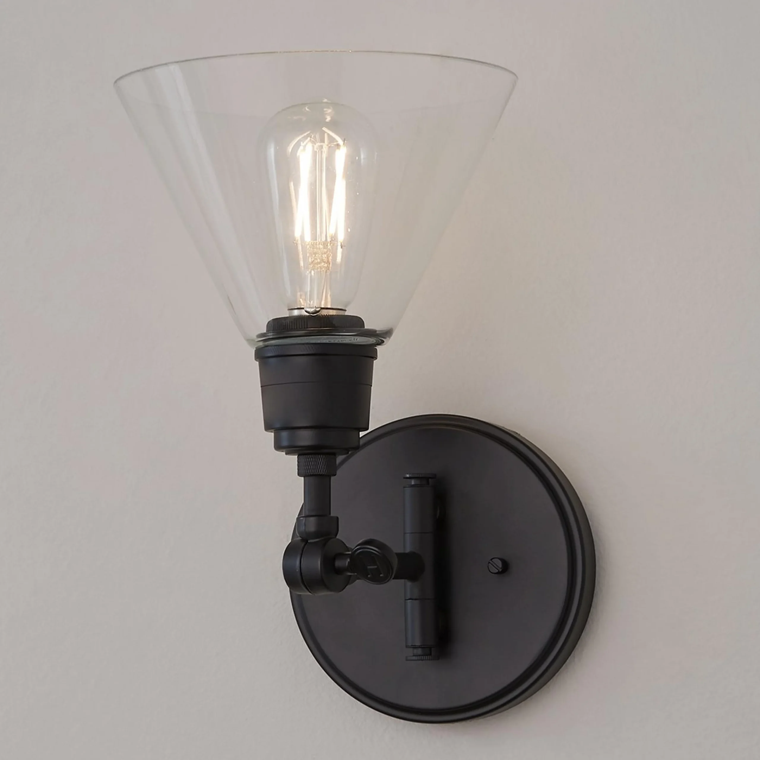 Cyrus Swing Arm Sconce - Glass Shade