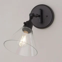 Cyrus Swing Arm Sconce - Glass Shade