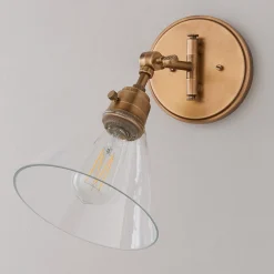 Cyrus Swing Arm Sconce - Glass Shade