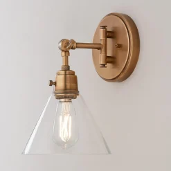 Cyrus Swing Arm Sconce - Glass Shade