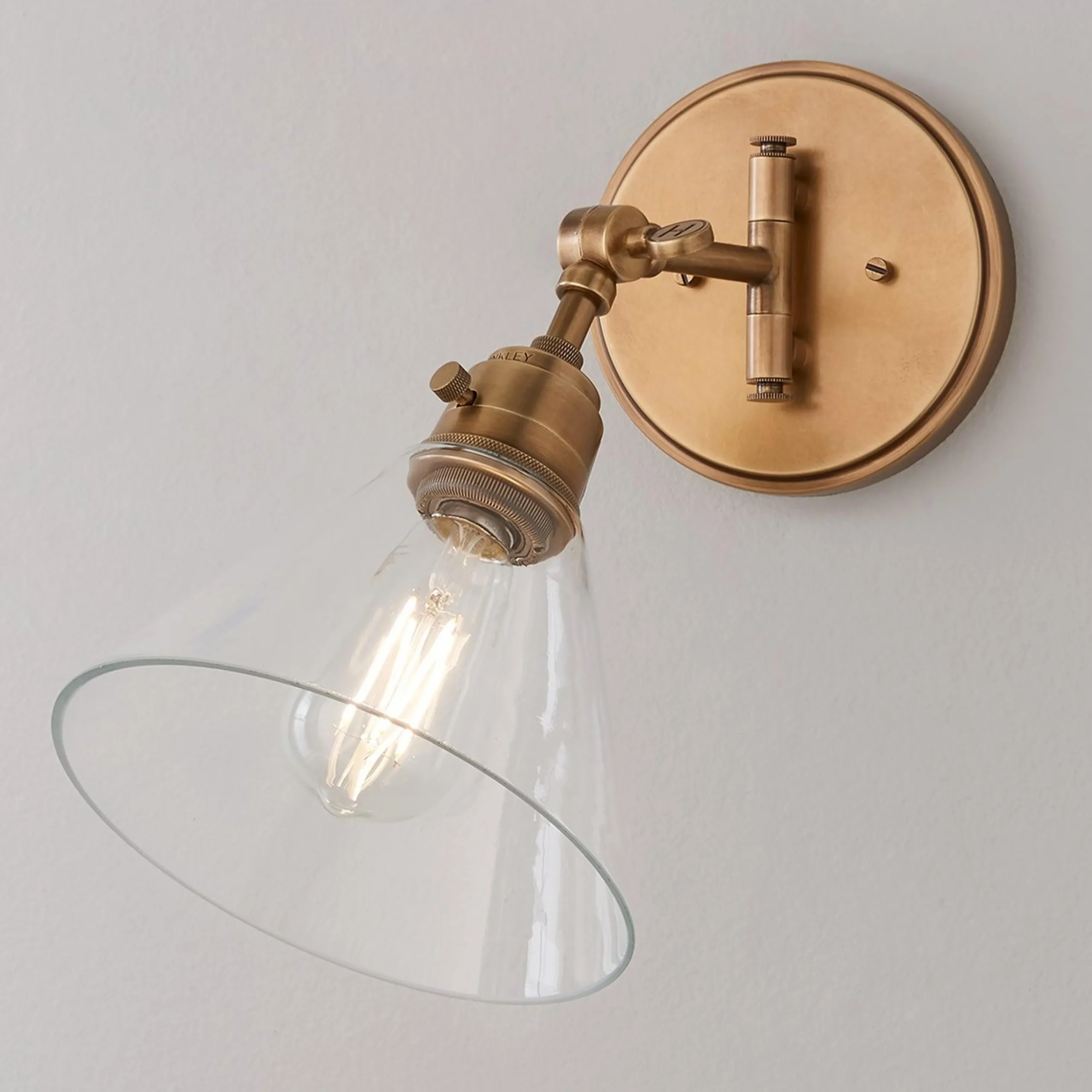 Cyrus Swing Arm Sconce - Glass Shade