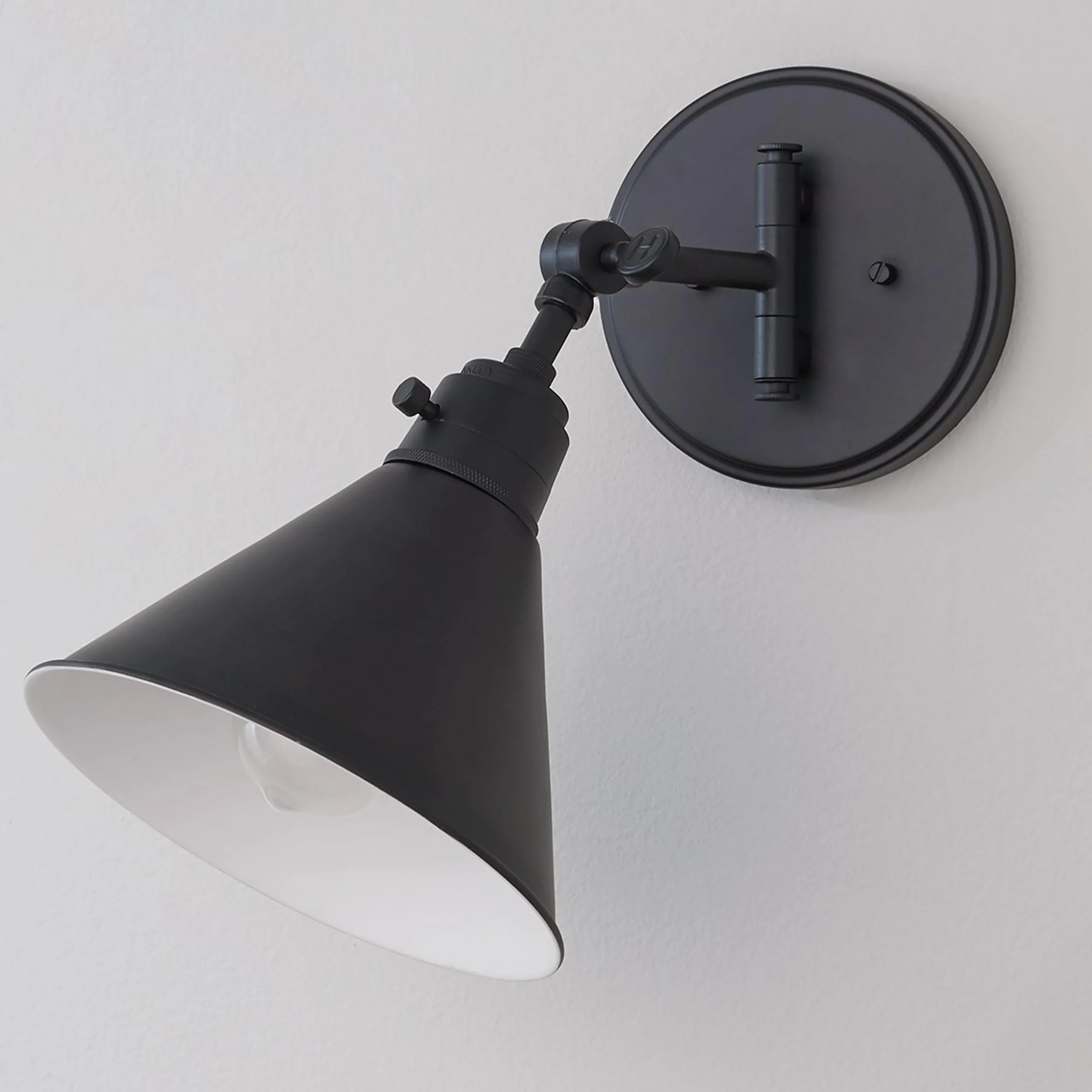 Cyrus Swing Arm Sconce - Metal Shade