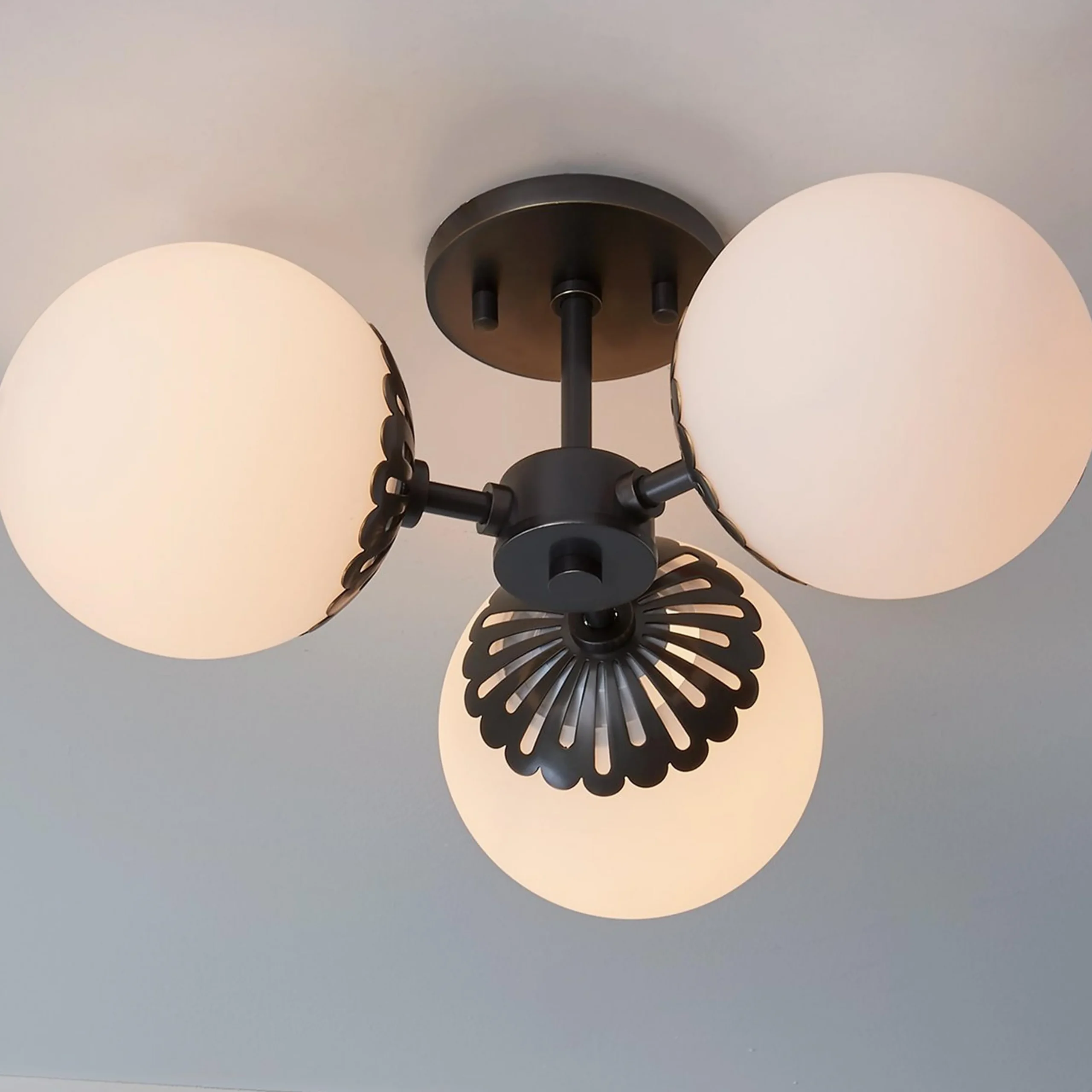 Dewdrop Globe Semi-Flush Ceiling Light
