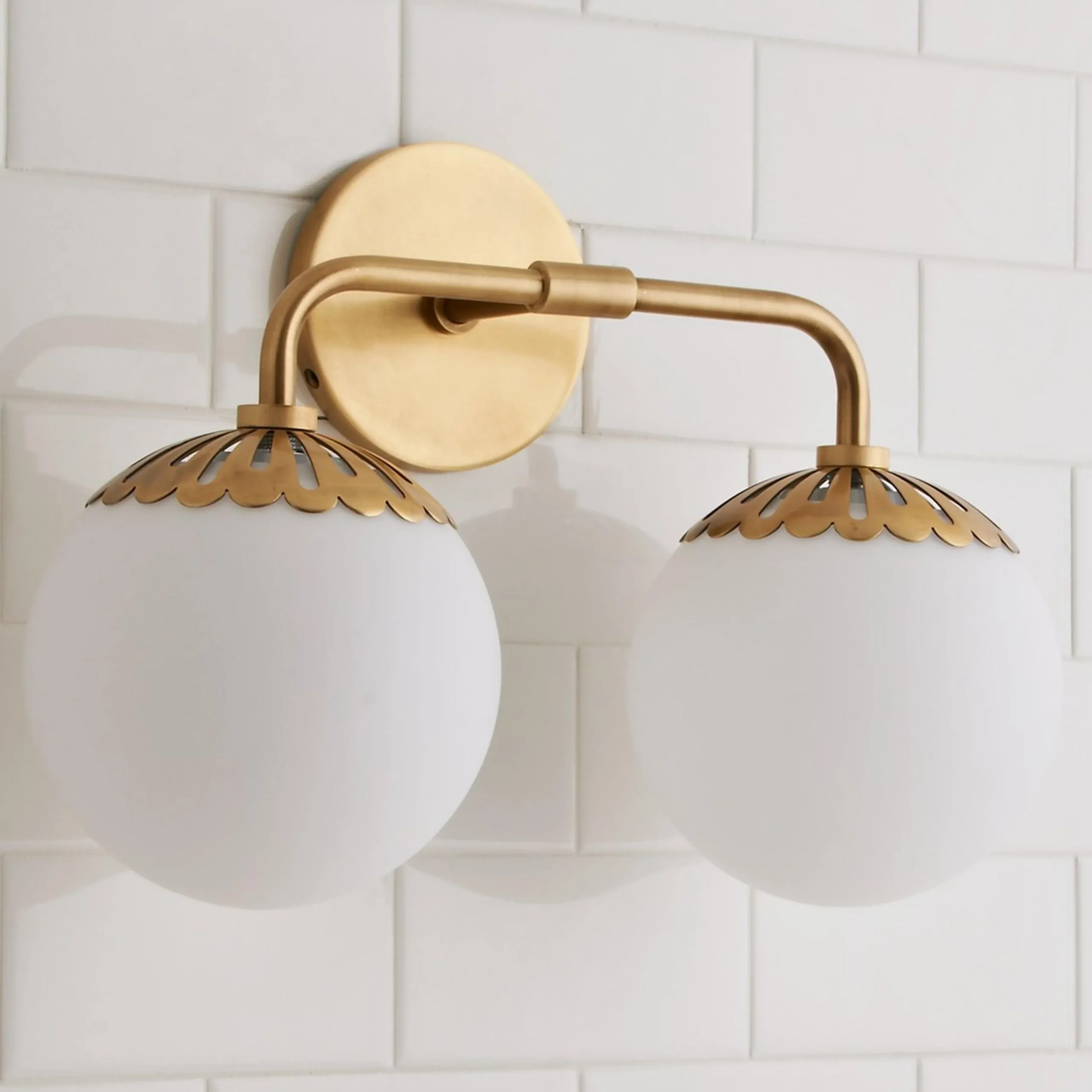Dewdrop Globe Vanity Light - 2 light