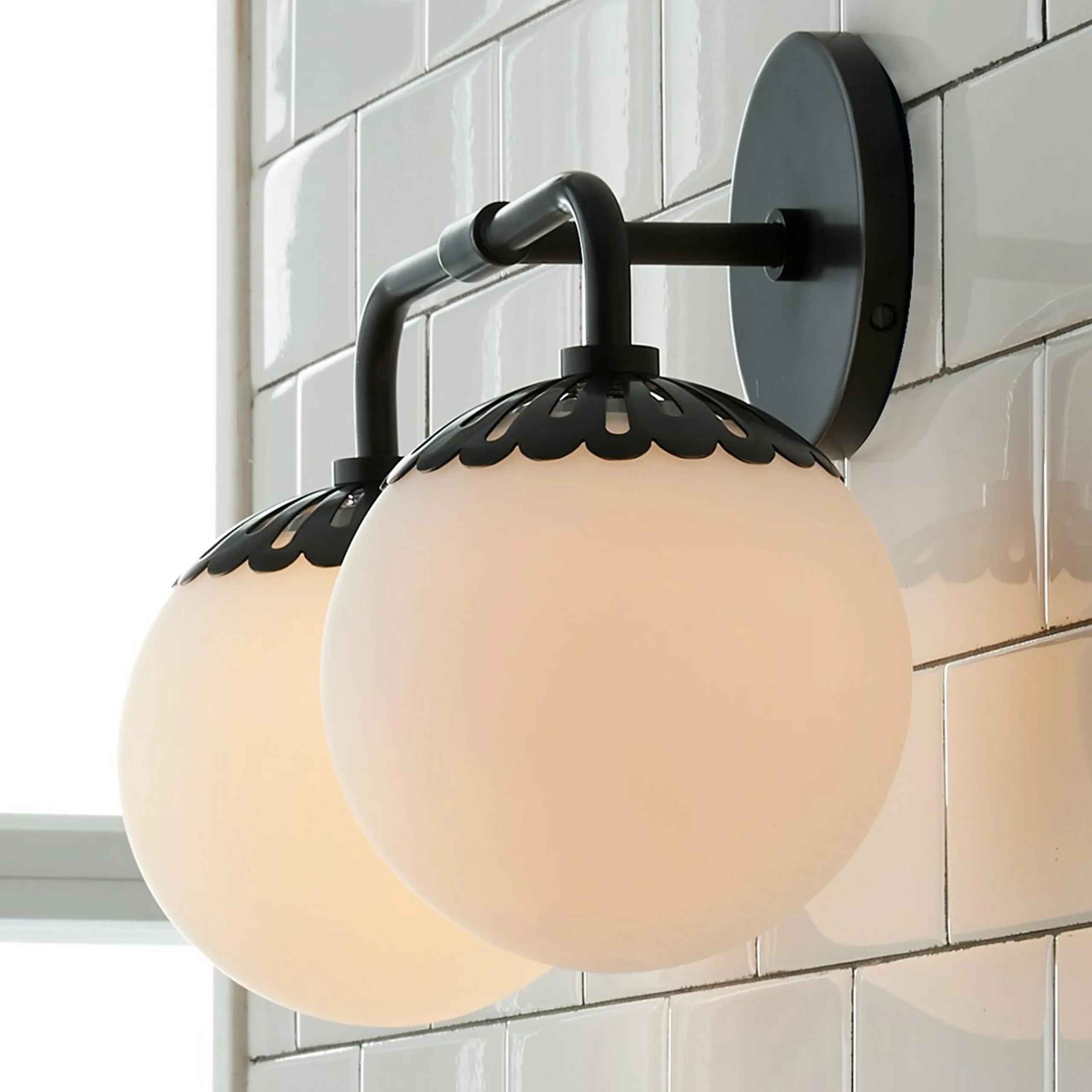 Dewdrop Globe Vanity Light - 2 light