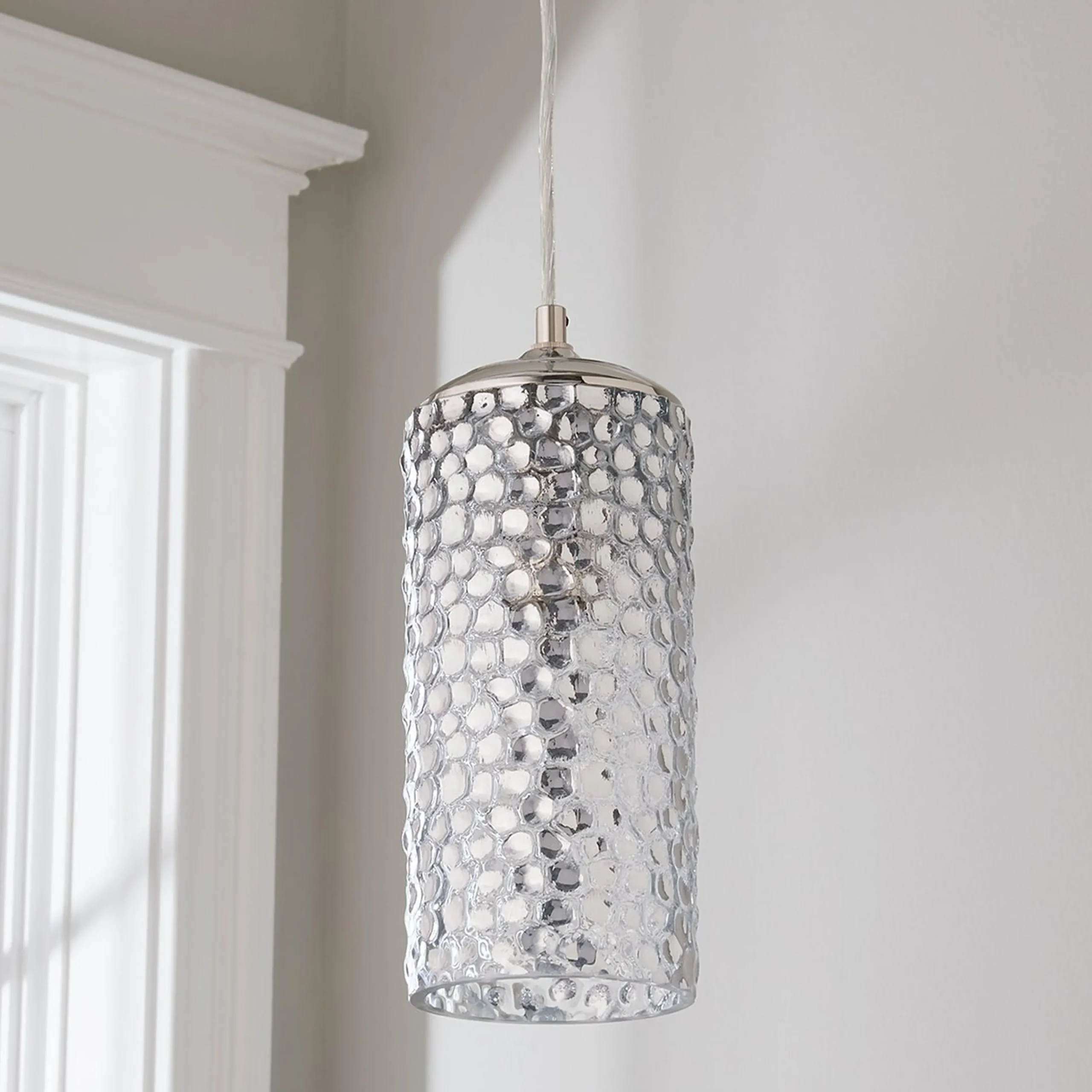 Dimple Cylinder Glass Pendant