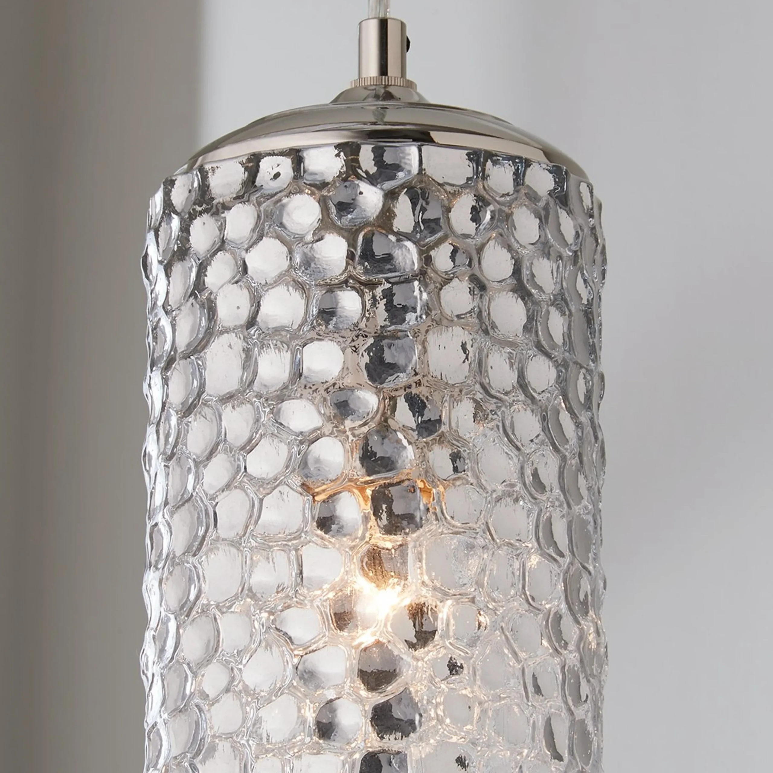 Dimple Cylinder Glass Pendant