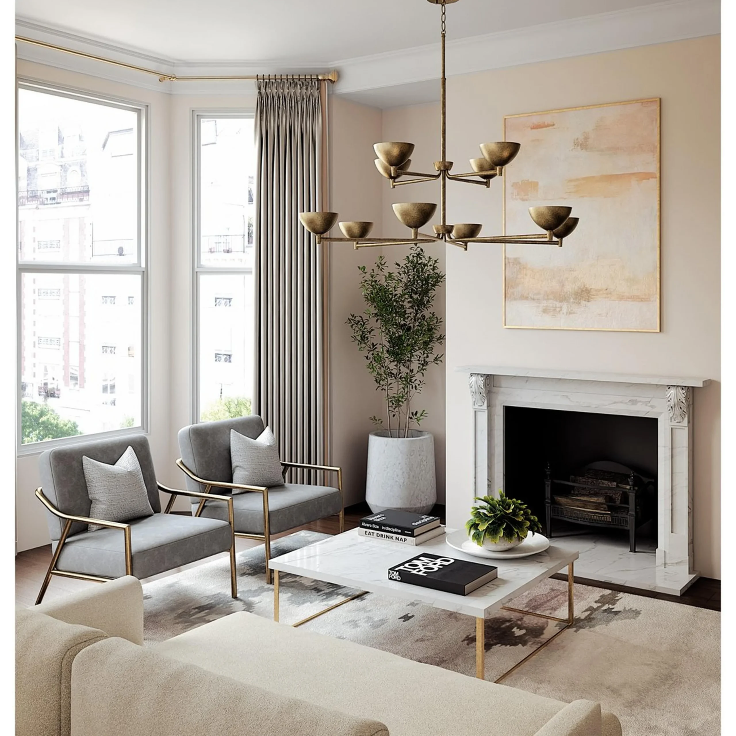 Dipti LED Two-Tier Chandelier