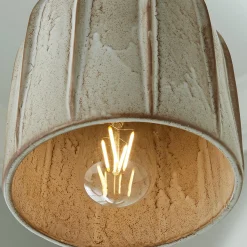 Distressed Cream Ridged Pot