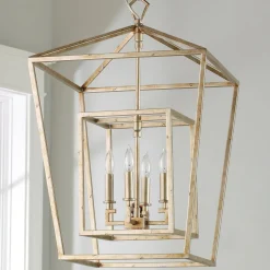 Distressed Geometric Flare Lantern
