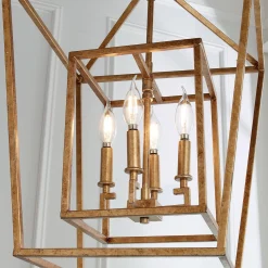 Distressed Geometric Flare Lantern