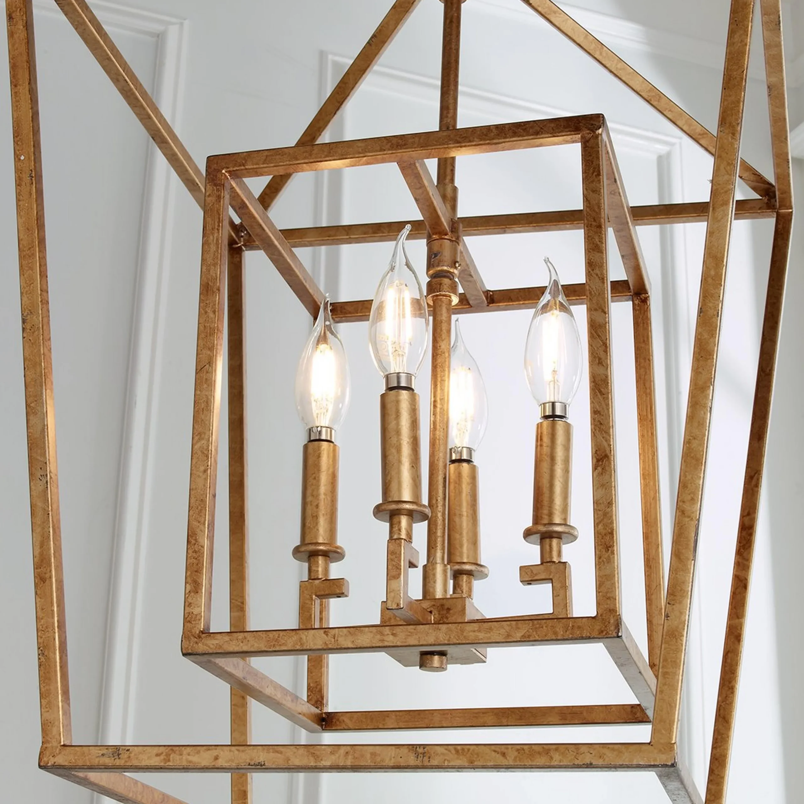 Distressed Geometric Flare Lantern