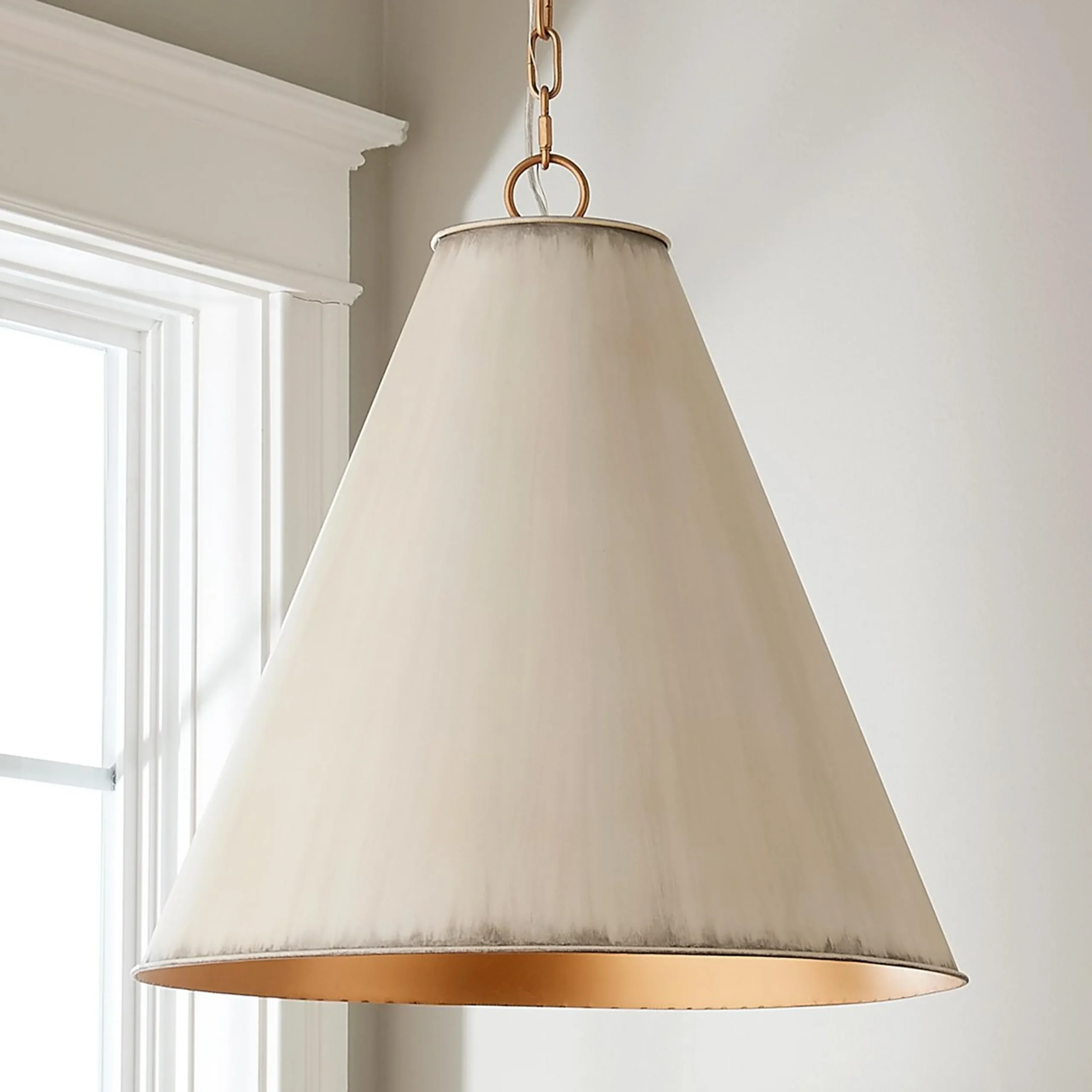 Distressed Metal Cone Pendant