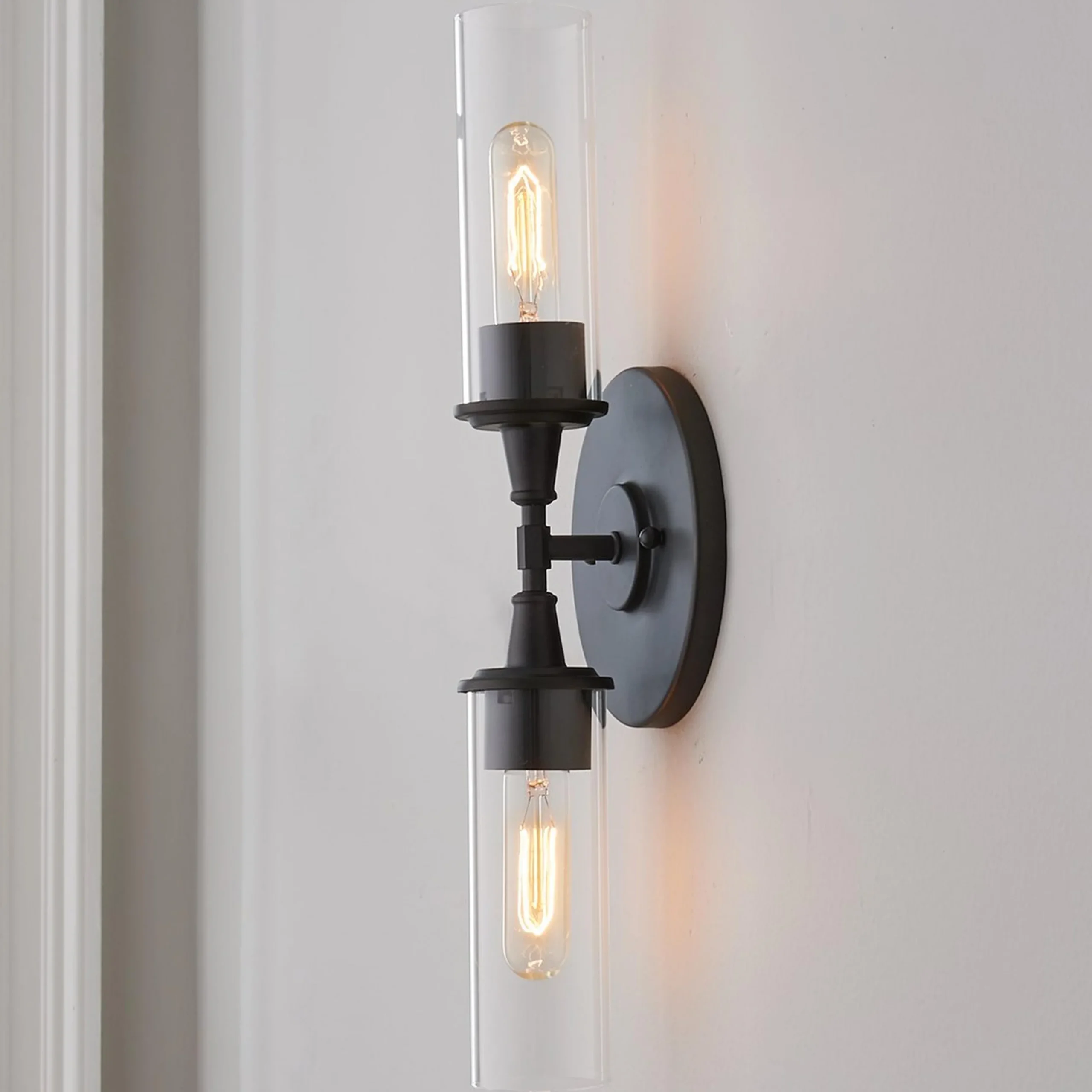 Double Bullet Glass Sconce