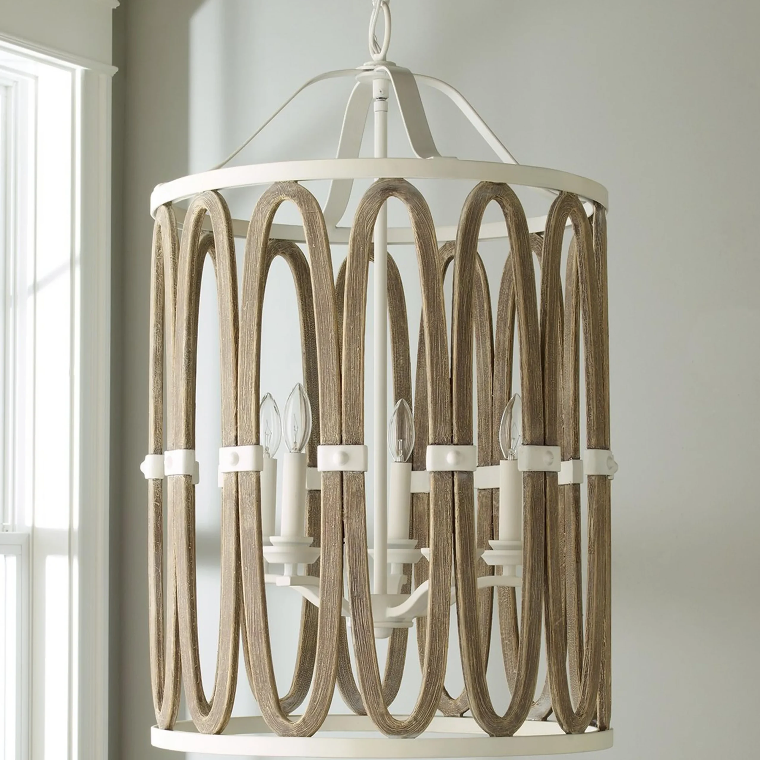 Driftwood Entwined Ovals Pendant - 5 Light