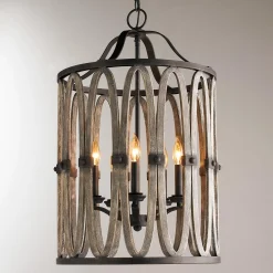 Driftwood Entwined Ovals Pendant - 5 Light