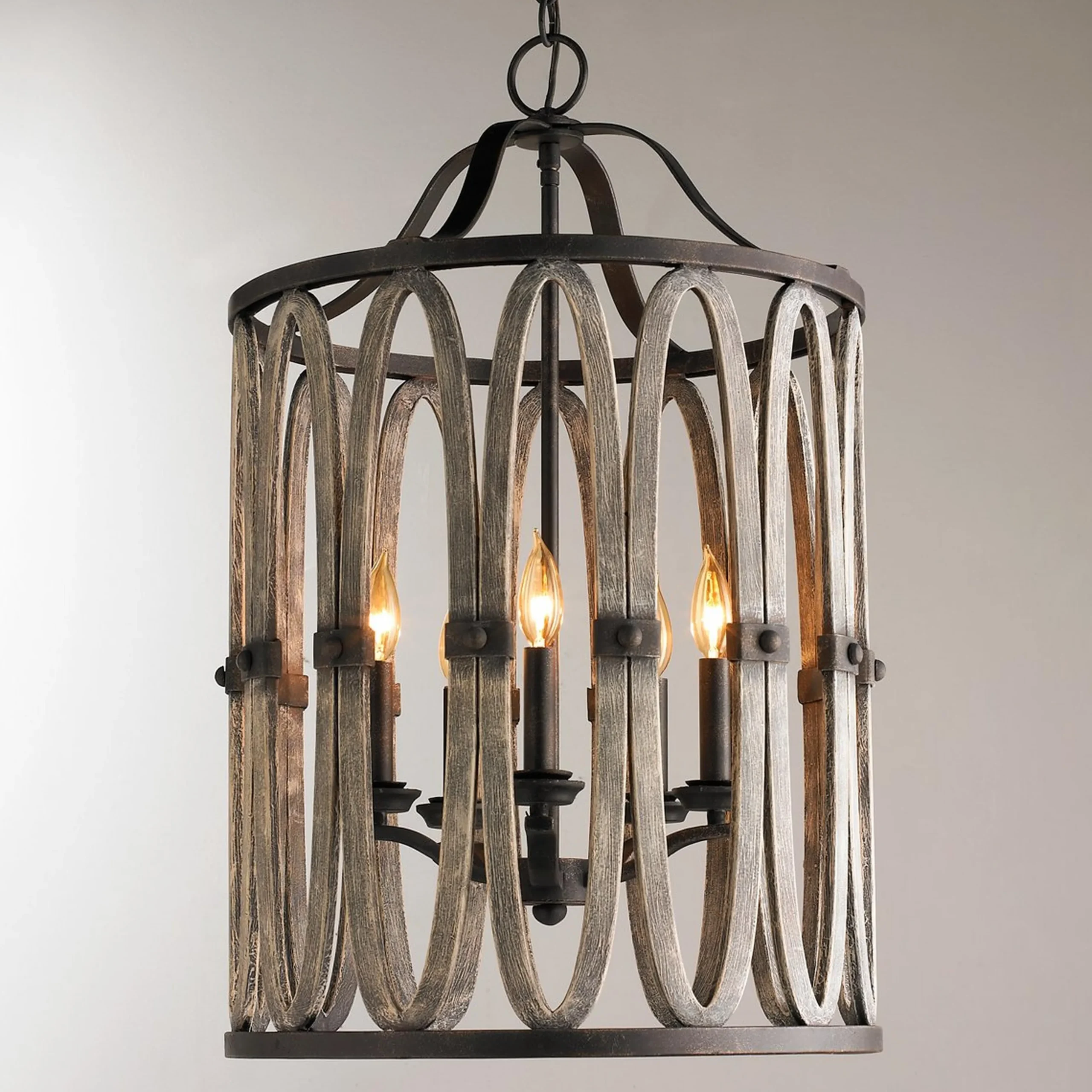 Driftwood Entwined Ovals Pendant - 5 Light