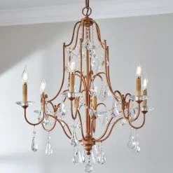 Elegance Crystal Swag Chandelier - 6 Light