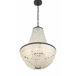 Elegant Capiz Shell Basket Chandelier