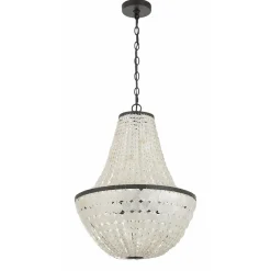 Elegant Capiz Shell Basket Chandelier