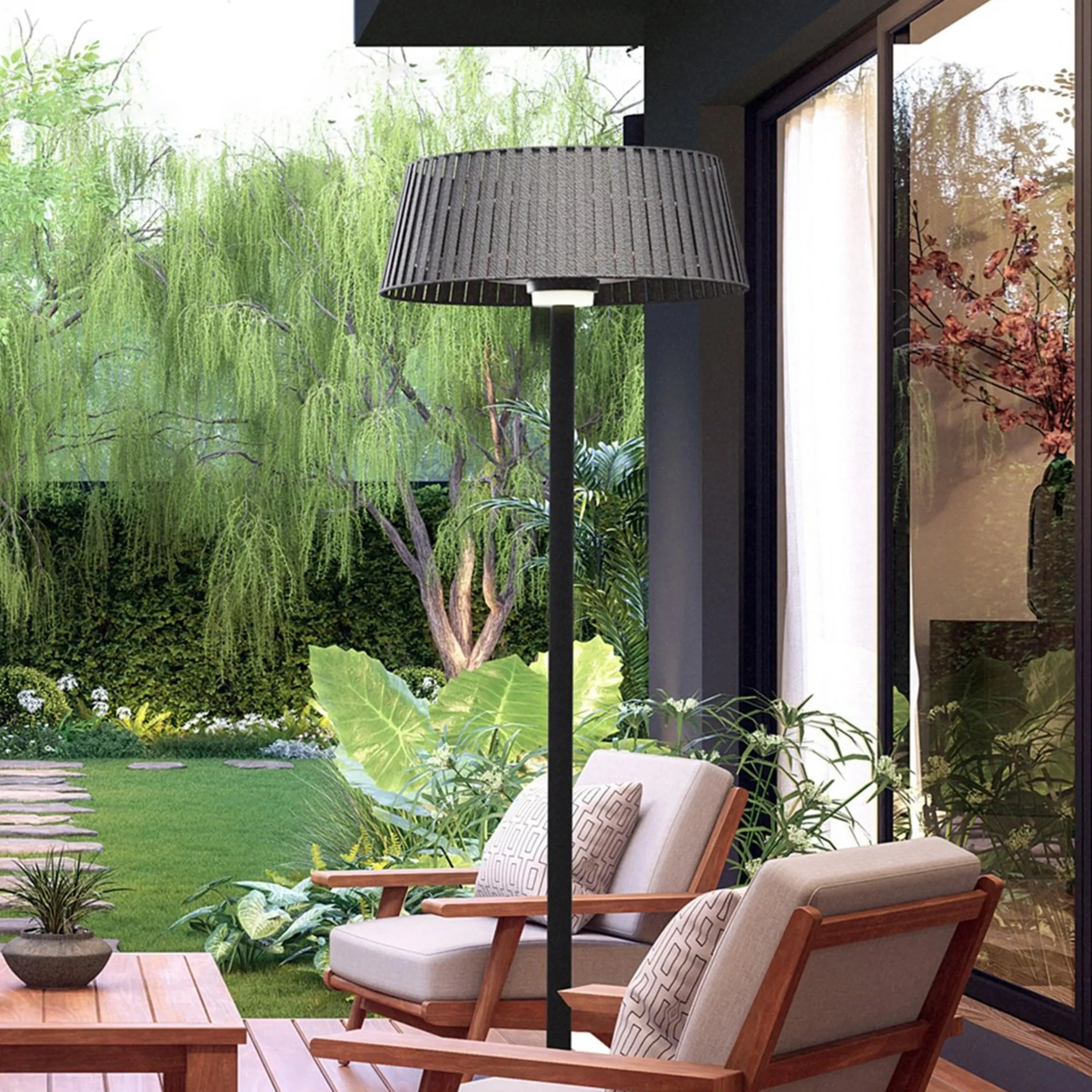 Endira LED Outdoor Heater Floor Lamp