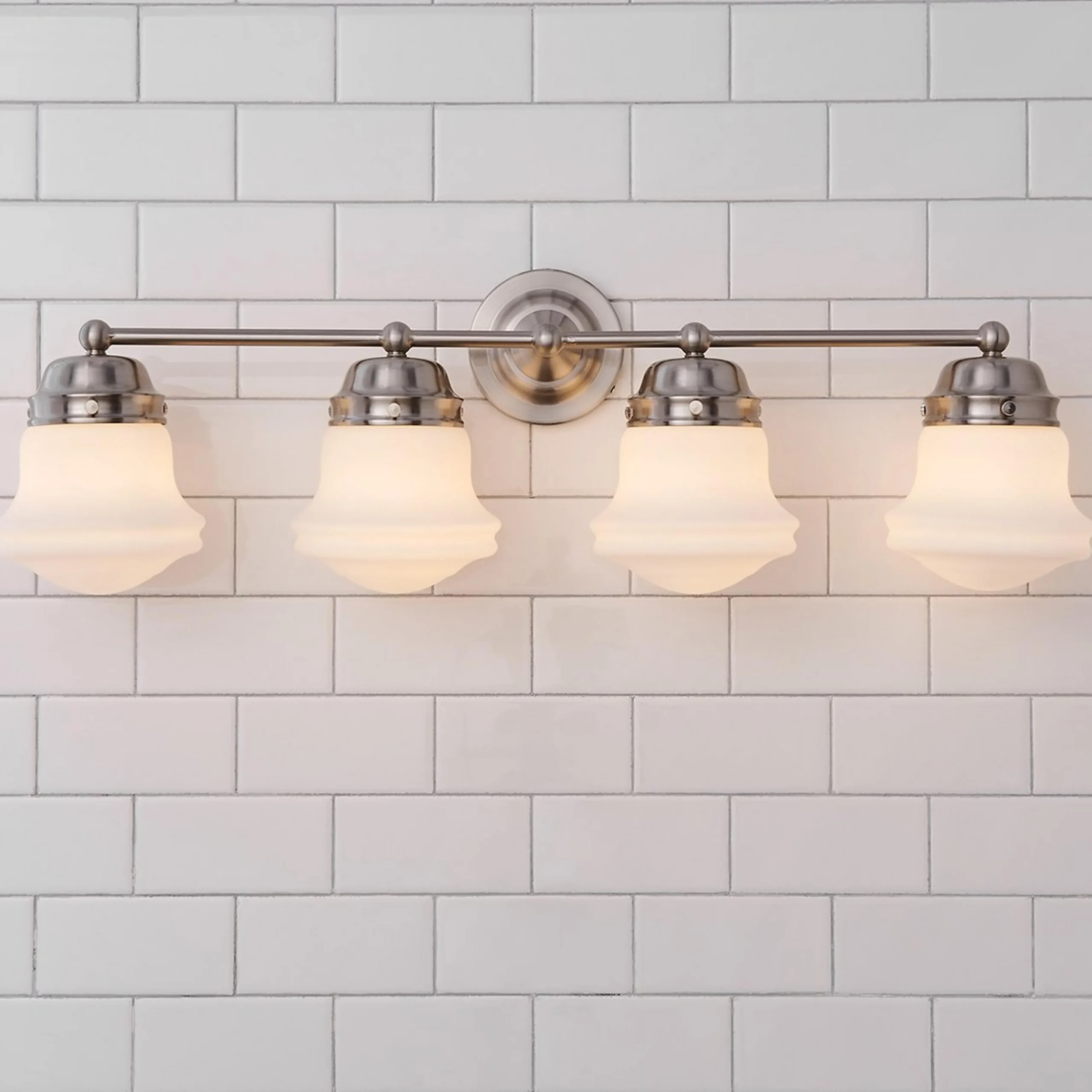 Ethel School Haus Opal Glass Vanity Light - 4 Light