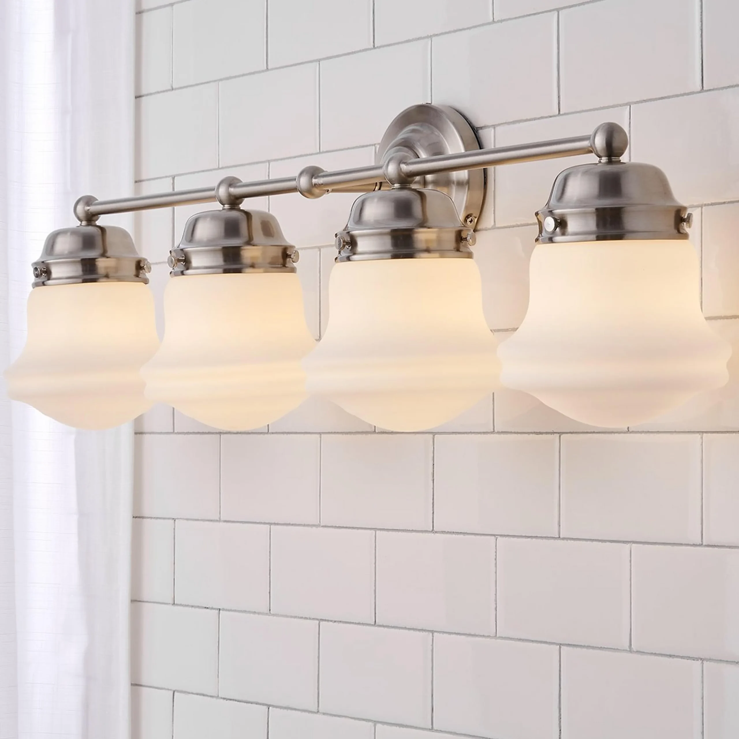 Ethel School Haus Opal Glass Vanity Light - 4 Light
