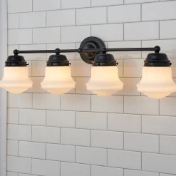 Ethel School Haus Opal Glass Vanity Light - 4 Light