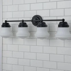 Ethel School Haus Opal Glass Vanity Light - 4 Light