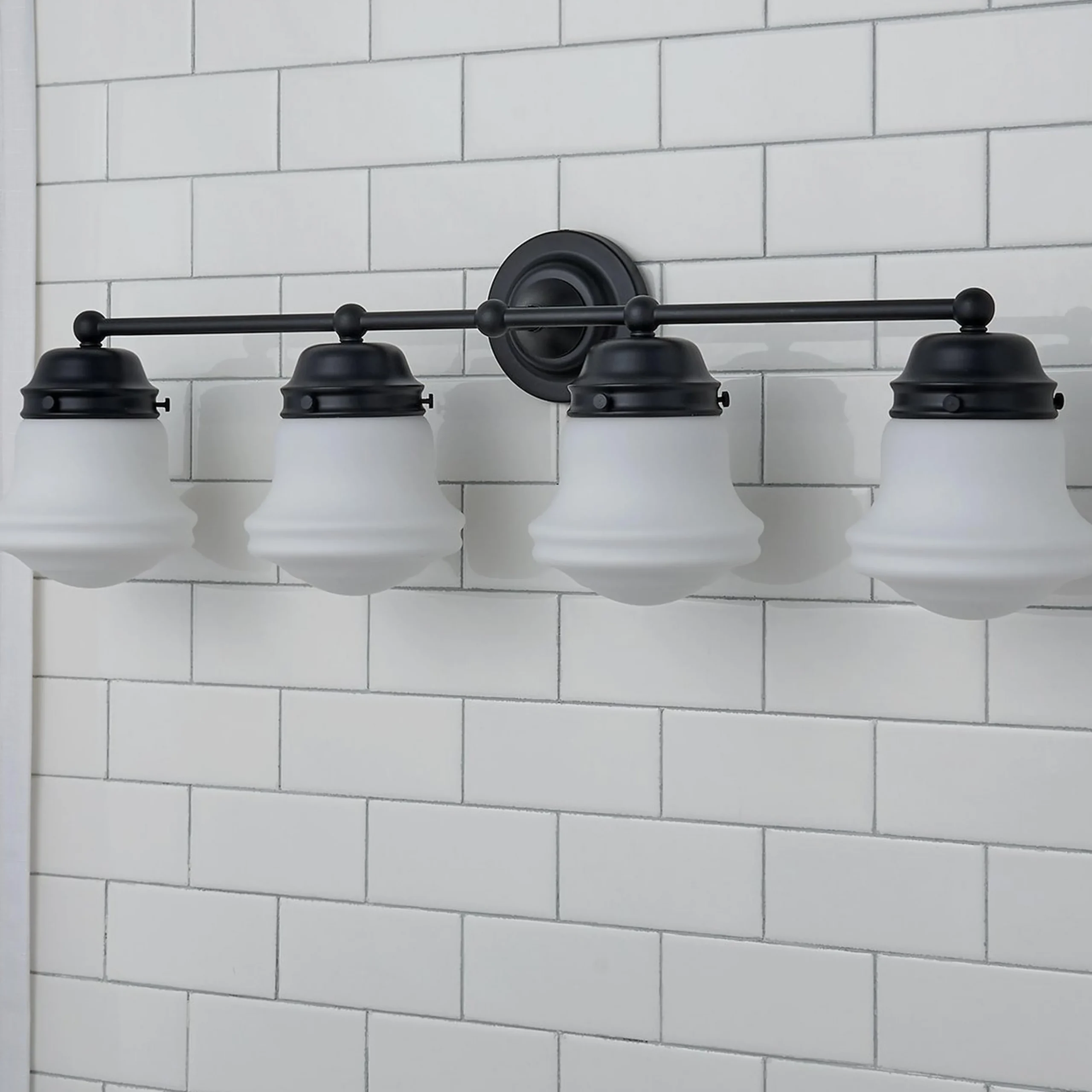 Ethel School Haus Opal Glass Vanity Light - 4 Light