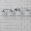 Ethel School Haus Opal Glass Vanity Light - 4 Light
