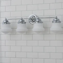 Ethel School Haus Opal Glass Vanity Light - 4 Light