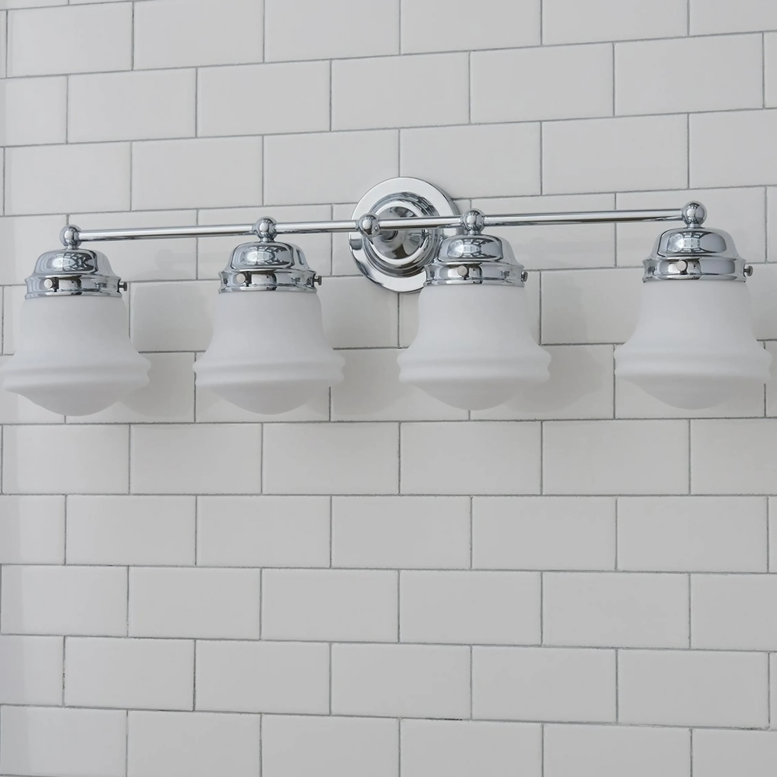 Ethel School Haus Opal Glass Vanity Light - 4 Light
