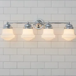 Ethel School Haus Opal Glass Vanity Light - 4 Light