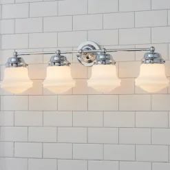Ethel School Haus Opal Glass Vanity Light - 4 Light