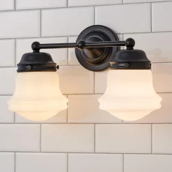 Ethel School Haus Opal Glass Vanity Light - 2 Light