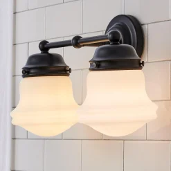 Ethel School Haus Opal Glass Vanity Light - 2 Light