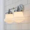 Ethel School Haus Opal Glass Vanity Light - 2 Light