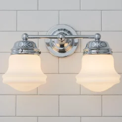 Ethel School Haus Opal Glass Vanity Light - 2 Light